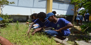 Estudantes da rede estadual participam de Dia do Voluntariado no bairro de Areno